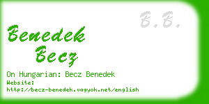 benedek becz business card